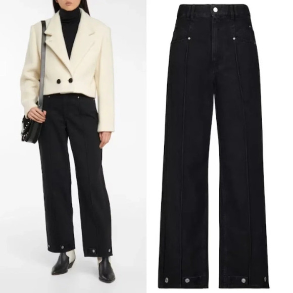 New! Isabel Marant Darlezi high-rise wide-leg jeans 30370 - Picture 2 of 16